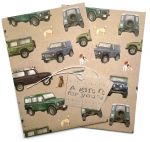 4x4 Defender Land Rover Wrapping Paper Sheets & Tags - Arty Penguin