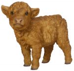 Vivid Arts Highland Cattle Calf - Lifelike Ornament Gift - Indoor Outdoor - Pet Pals