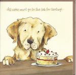 Greetings Card - The Lab - Cake - Labrador Dog - Gracie Tapner