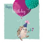 Birthday Card - Hedgehog & Balloon - The Wildlife Ling Design
