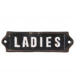 Ladies Iron Toilet Door Sign - Vintage Style