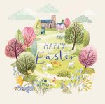 Easter Card - Pack of 5 - Happy Easter - Spring Meadow - Ling Design