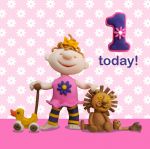 1st Birthday Card - Girl Toys - Ferdie & Friends