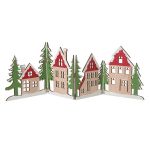 Christmas Village Wooden Folding Decoration - Trees & Houses - Heaven Sends