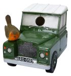 Vivid Arts Classic Land Rover Defender & Robin Garden Birdhouse