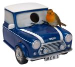 Vivid Arts Classic Mini Cooper Car & Robin Garden Birdhouse