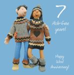 Wedding Anniversary Card - 7th Seventh 7 Years Wool Jumper One Lump Or Two