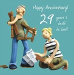 Wedding Anniversary Card - 29th Twenty Ninth 29 Years One Lump Or Two