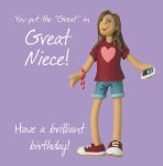 Birthday Card - Great Niece Mobile - One Lump Or Two