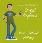 Birthday Card - Great Nephew Mobile - One Lump Or Two