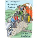 Birthday Card - Brother in Law - Age Over Beauty - Farm Tractor - Funny Gift Envy