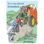 Birthday Card - Grandson - Age Over Beauty - Farm Tractor - Funny Gift Envy