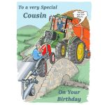 Birthday Card - Cousin - Age Over Beauty - Farm Tractor - Funny Gift Envy