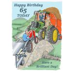 65th Birthday Card - Age Over Beauty - Farm Tractor - Funny Gift Envy