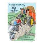 85th Birthday Card - Age Over Beauty - Farm Tractor - Funny Gift Envy