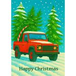 Christmas Card - Land Rover Defender Happy Christmas - Gift Envy