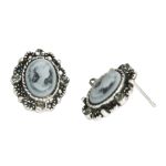 Antique Style Cameo Stud Earrings