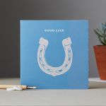 Good Luck Card - Horse Shoe Blue 