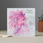 Happy Birthday Card - Pink Horse Flowing Mane