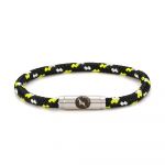 Firefly Black Yellow Rope Bracelet Steel Clasp - Boing
