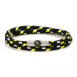Firefly Black Yellow Double Rope Bracelet Steel Clasp - Boing