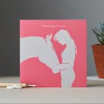 Thinking of You Card - Horse Head Equestrian - Deckled Edge