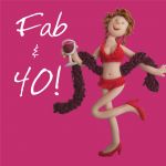 40th Female Birthday Card - Fab Feather Boa One Lump Or Two