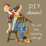 Birthday Card - Male Funny Humour DIY demon One Lump Or Two