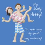 Wedding Anniversary Card - Husband Hubby Funny One Lump Or Two