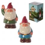 Gnome Ceramic Money Bank Box - Blue & Green 