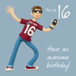 16th Male Birthday Card - Lean, mean & 16 Awesome One Lump Or Two