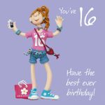 16th Female Birthday Card - Sweet Sixteen 16 One Lump Or Two 