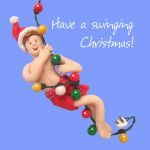 Christmas Card - Swinging Christmas - Funny Humour One Lump Or Two