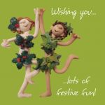 Christmas Card - Festive Fun Gay Lesbian Couple - Funny Humour One Lump Or Two