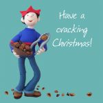 Christmas Card - Cracking Christmas Walnuts - Funny Humour One Lump Or Two