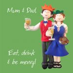Christmas Card - Mum & Dad - Funny Humour One Lump Or Two