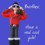 Christmas Card - Brother Cool Yule - Funny Humour One Lump Or Two