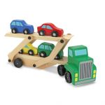 Melissa & Doug Car Transporter Truck & Cars Wooden Set