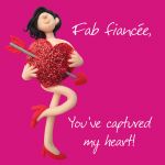 Valentines Day Card - Fab Fiancé Female Heart - Funny Humour One Lump Or Two