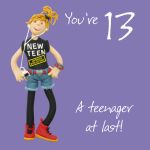 13th Female Birthday Card - Teenager New Teen One Lump Or Two