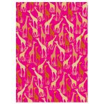Giraffe Pink Luxury Gift Wrap Sheet - Sara Miller