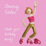 Birthday Card - Groovy Sister - Female Funny One Lump Or Two
