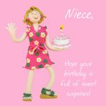 Birthday Card - Niece - Female Funny One Lump Or Two