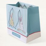 Blue Stripe Rufus Rabbit Medium Gift Bag - 20 x 20 x 12cm