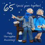 Wedding Anniversary Card - 65th Sixty Fifth 65 Years Sapphire One Lump Or Two