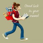 Good Luck in Your Exams Card - Female One Lump Or Two