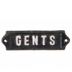 Gents Gentlemen Iron Toilet Door Sign - Vintage Style