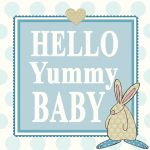 New Baby Card - Boy - Hello Yummy Baby Blue - Rufus Rabbit 