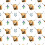Highland Cow Scottish Wrapping Paper Sheets & Tags - Arty Penguin