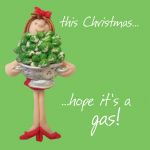 Christmas Card - It's A Gas Sprouts - Funny Humour One Lump Or Two